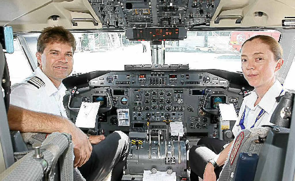Skytrans is starting a fly-in, fly-out charter service. Pilot Scott Hayward with first officer Kelly James. Skytrans is starting a fly-in, fly-out charter service. Pilot Scott Hayward with first officer Kelly James.